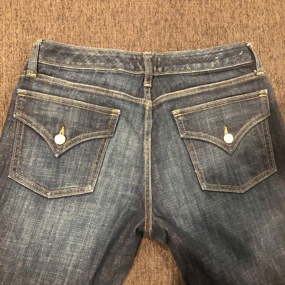 Gap Womens Size 8/29 Medium Wash Low Rise Curvy Flare Flap Pocket Denim Jeans - Picture 3 of 6